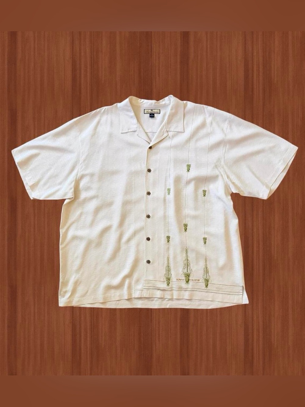 Tommy Bahama Embroidered Silk Camp Shirt XXL